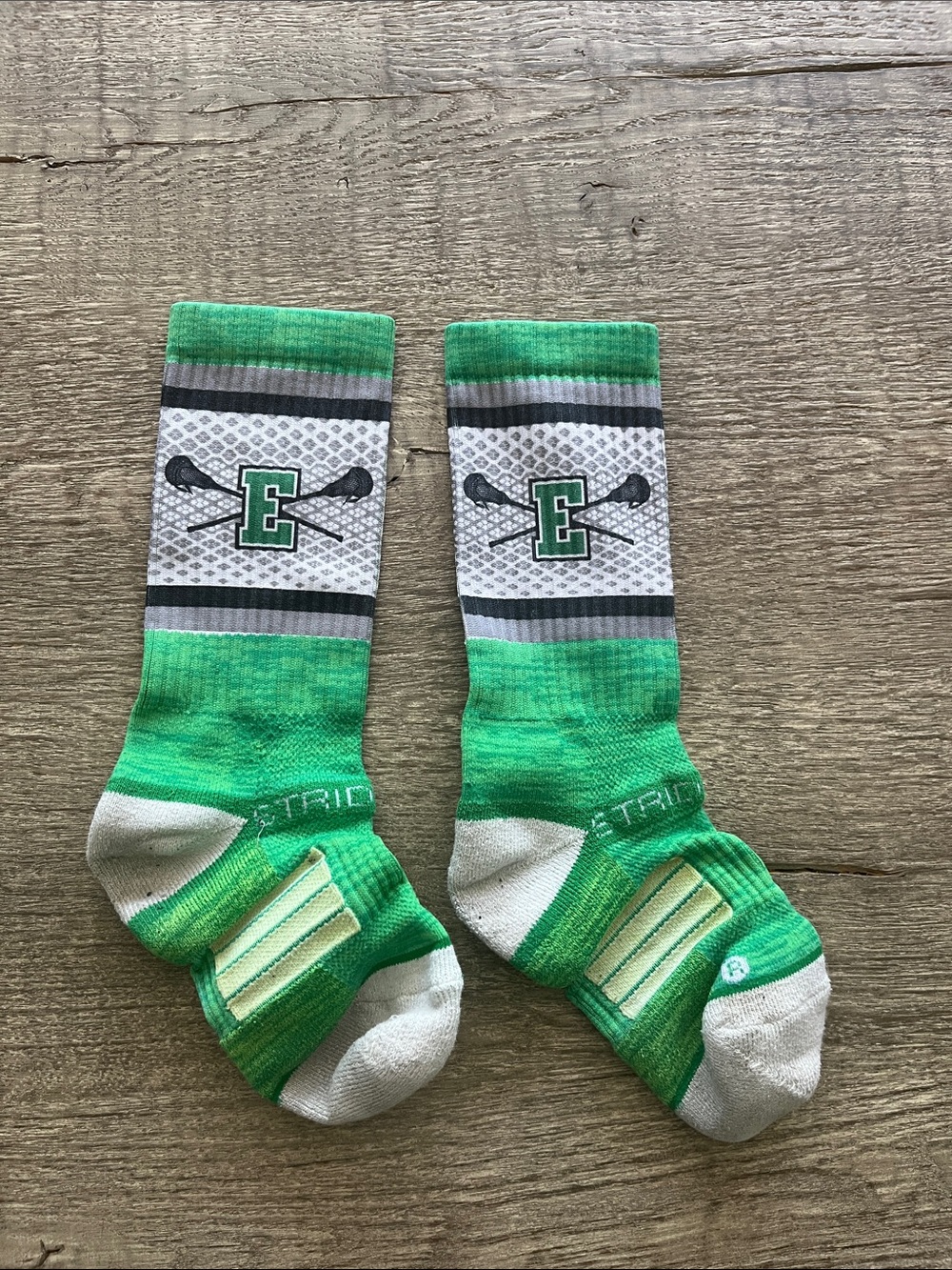 Athletic Green 'E' Logo Performance Crew Socks